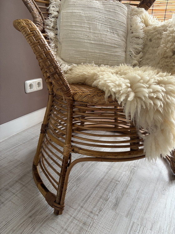 Image 1 of XL rattan peacock chair vintage