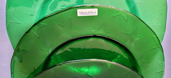 Image 1 of Villeroy & Boch STELLINA Green Glass 6 piatti Ø 34cm
