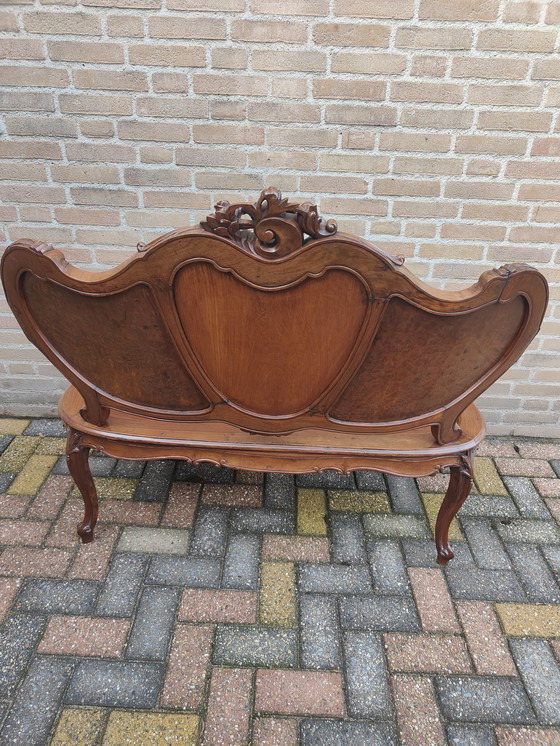 Image 1 of Set di 2 sedie e 1 divano, in stile antico cinese/francese Napoleone 111. Set ristrutturato.