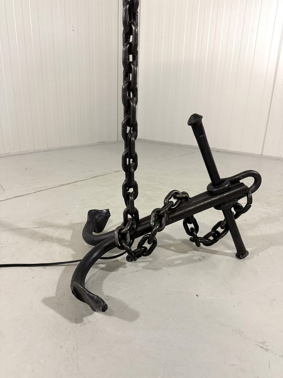 Image 1 of Lampadaire en chaîne avec base en ancre 1960s