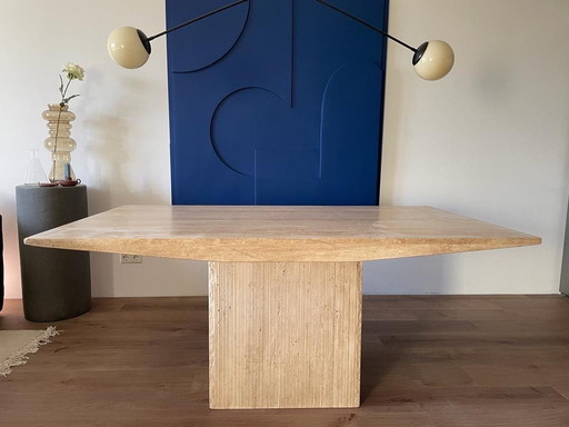 Vintage Travertine Dining Table