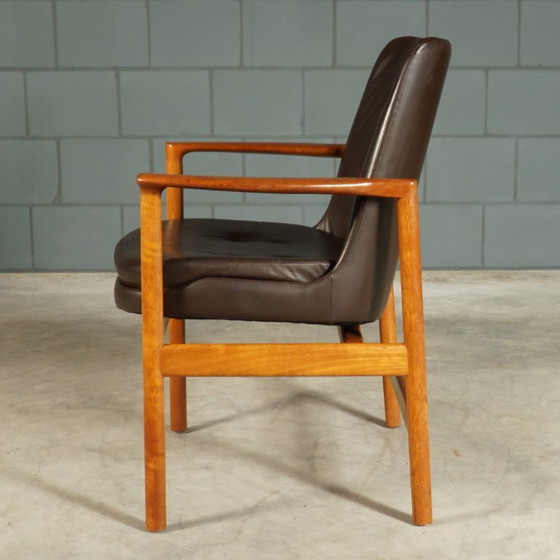 Fauteuils vintage – Ib Kofod Larsen – Fröscher – 1960 – Leather, Wood (photo 7 of 16)