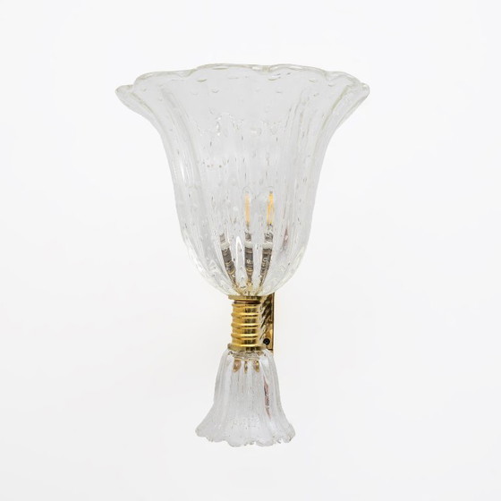 Image 1 of Barovier & Toso, stile Art Déco in ottone e vetro di Murano