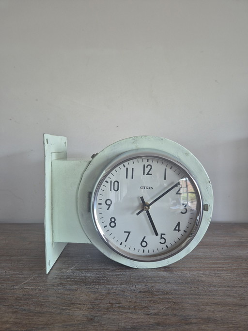vintage citizen marine wandklok dubbelzijdig