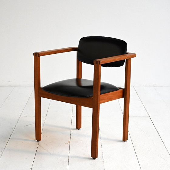 Image 1 of Teak and leather chair, Denmark 1960s