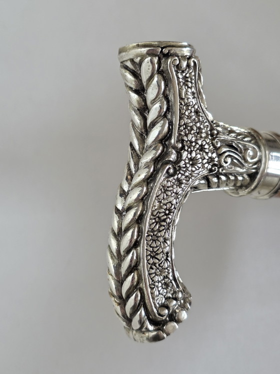 Elegante Italiaanse verzilverde wandelstok – Cadeaus, Silver, Wood (photo 6 of 9)