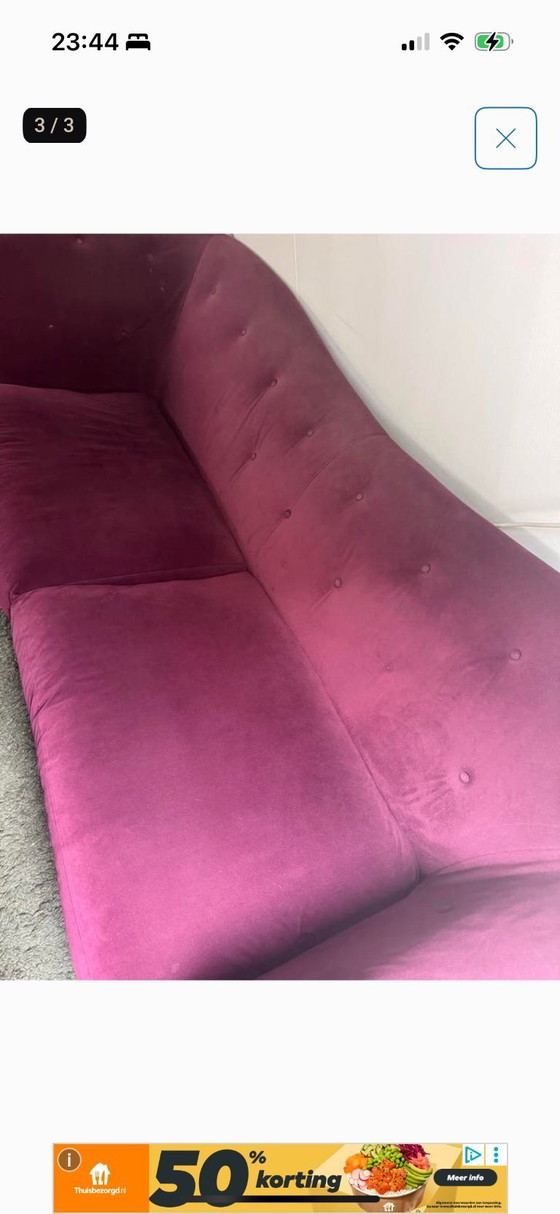 Image 1 of Luxury Castle Sofa purple aubergine velour velvet