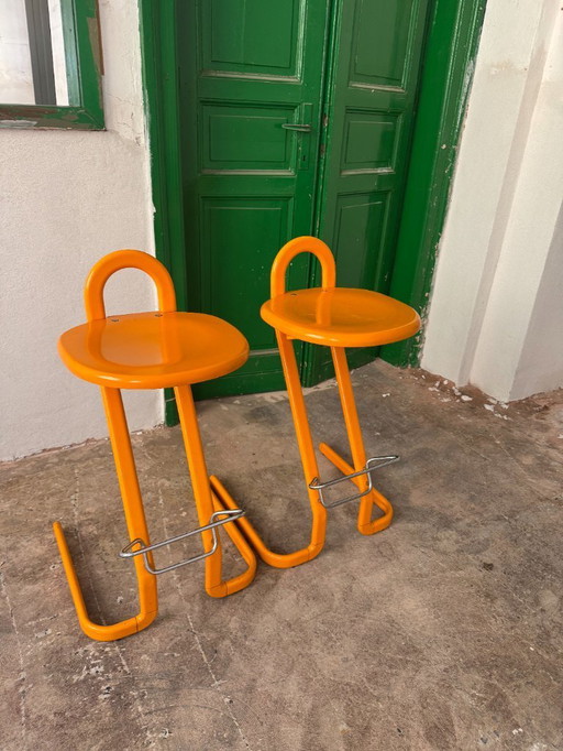 2 Barstools, Gastone Rinaldi for thema, 1970s
