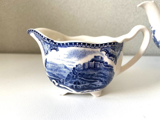 Image 1 of Vintage Johnson Brothers Bros Old Castles Blue Edit Set per tè e caffè