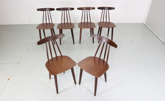 Image 1 of Set di sei sedie da pranzo Poul Volther