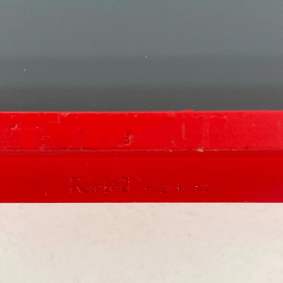 Image 1 of Miroir à cadre rouge d'Anna Castelli Ferrieri pour Kartell, années 1980