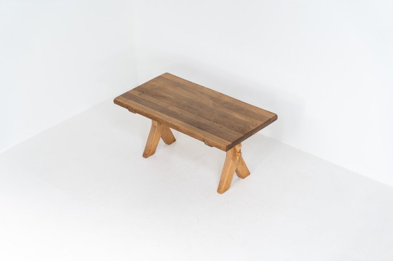 Image 1 of Brutalistische eettafel van De Puydt (België, jaren 70).