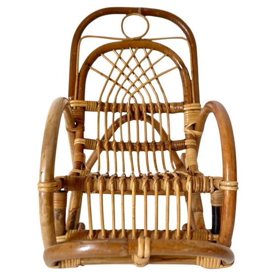Image 1 of 1x Mecedora infantil de bambú de mediados de siglo, Italia, década de 1960