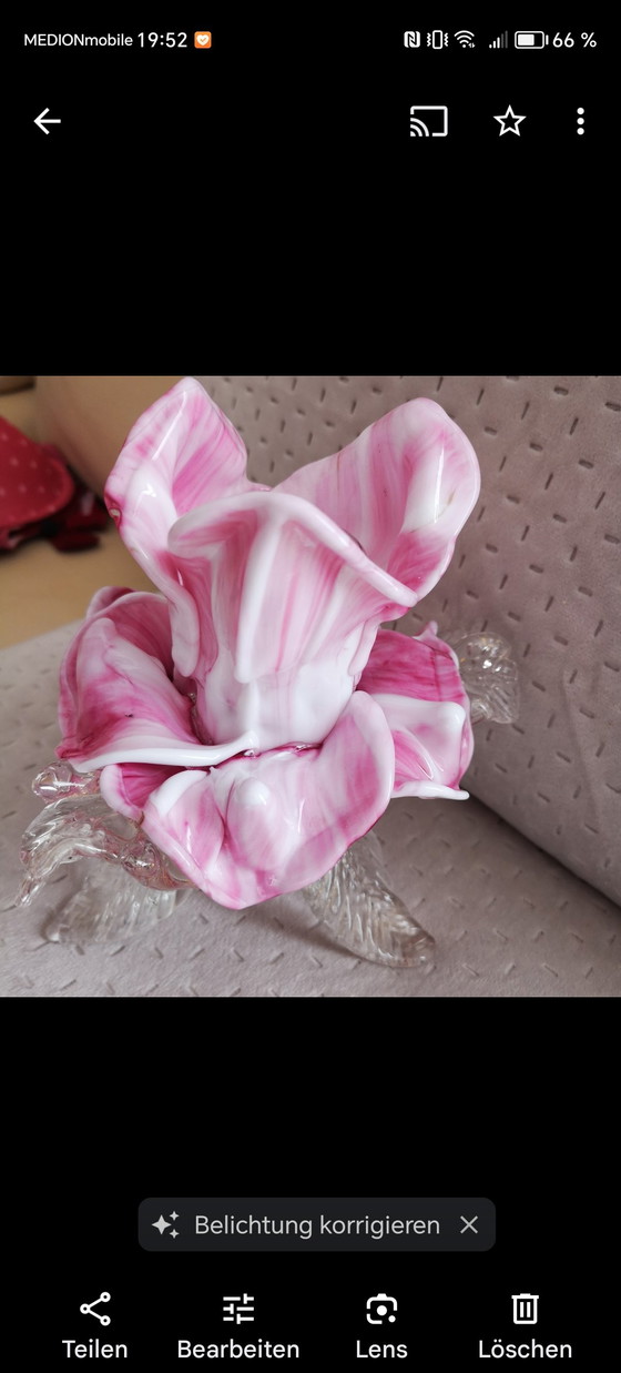 Image 1 of Murano glas F. D. Furlan vintage kaarsenhouder kandelaar