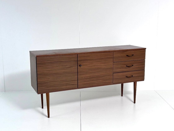 Credenza Vintage Mid-Century, Impiallacciatura Noce, anni '60, Credenze, Legno, Marrone, Mid Century Modern (foto 10 di 15)