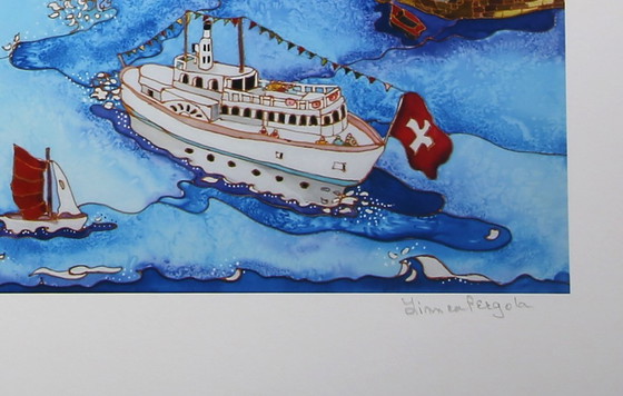 Image 1 of Pergola, Linnea - Lugano - Svizzera - Giclée - firmato a mano - NUOVO