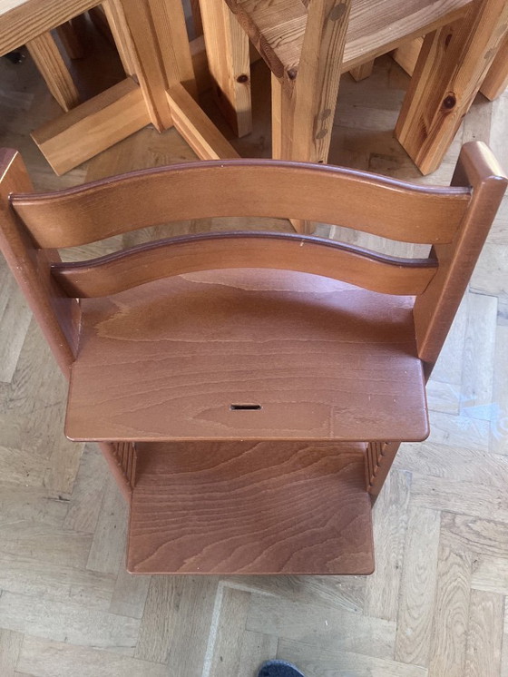 Image 1 of Chaise haute / chaise haute réglable en bois Stokke Tripp Trapp