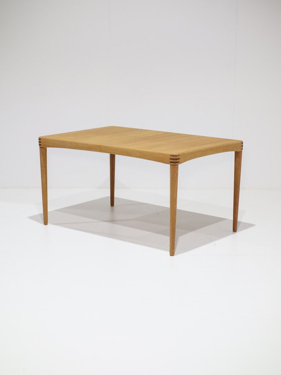 Uitschuifbare eettafel H.W. Klein Bramin eiken Deens 1960s, Hout, Bruin, Scandinavian (foto 4 van 14)