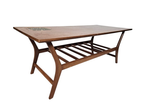 Louis van Teeffelen -  Vintage Teak Coffee Table for Wébé - 1960's, Salontafels, Keramiek, Hout, Zwart (foto 2 van 7)