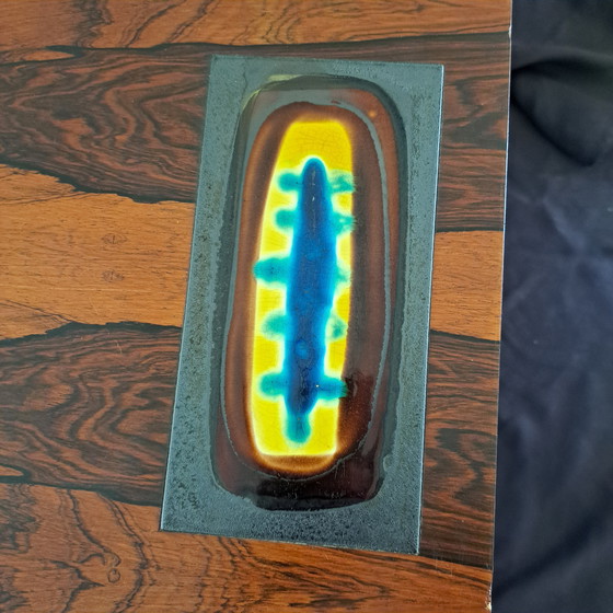 Image 1 of Tavolino da caffè Mid-Century Modern con intarsi in ceramica: un raro pezzo di design degli anni '60 e '70