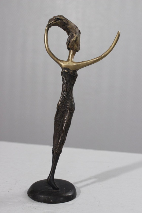 Image 1 of Patinated bronze sculpture, 20th century, female subject, signed