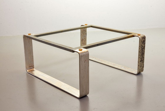 Image 1 of Mid-Century Ardesia Collection Brutalist Square Slate Stone Coffee Table in Pia Manu Style. Belgium, 1960s.