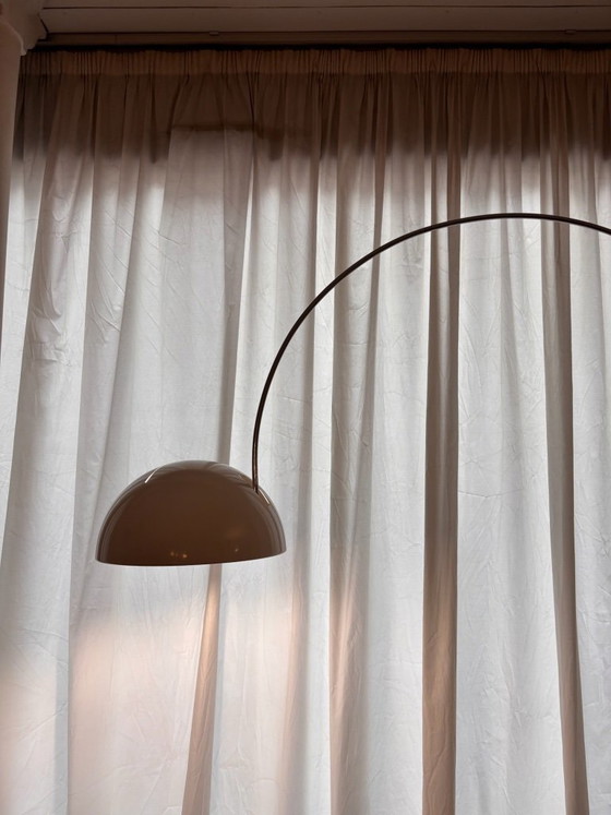 Coupé Ad Arco Floor Light by Joe Colombo for Oluce White Chrome Vintage Design, Metal, Modern (photo 5 of 9)