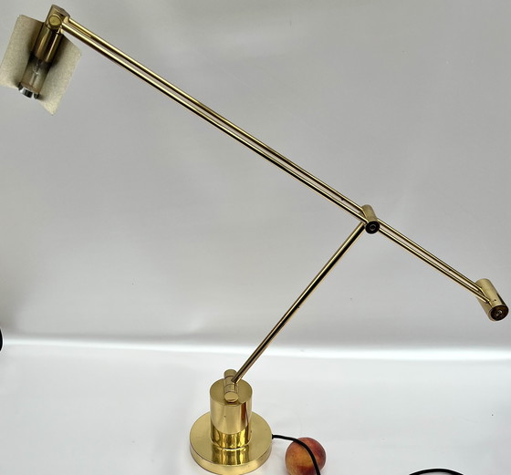 Image 1 of E.L.E. Leuchten – Lampada da scrivania in ottone massiccio dal design di metà secolo (circa anni '70/'80)