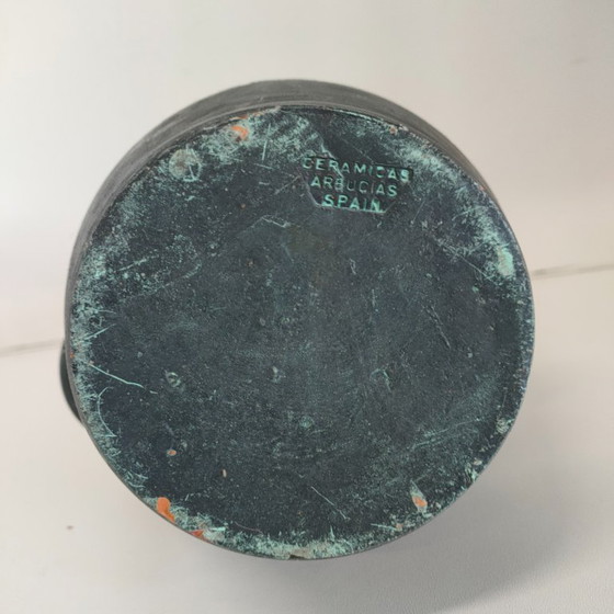 Brocca spagnola verde e nera di Ceramicas Arbusias Spain con anelli, Ceramicas Arbucias, Vasi, Vintage (foto 4 di 10)