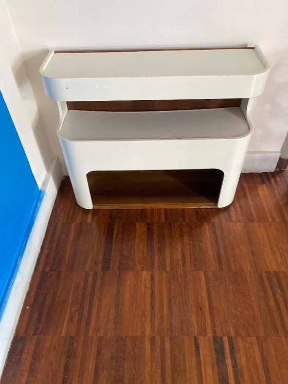 Console vintage Space Age années 70 – Plastique, Bois (photo 3 of 5)