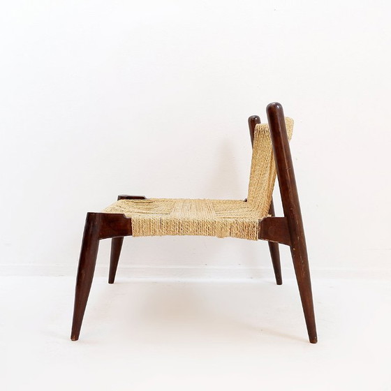Image 1 of Paire de fauteuils en corde de jute et bois massif