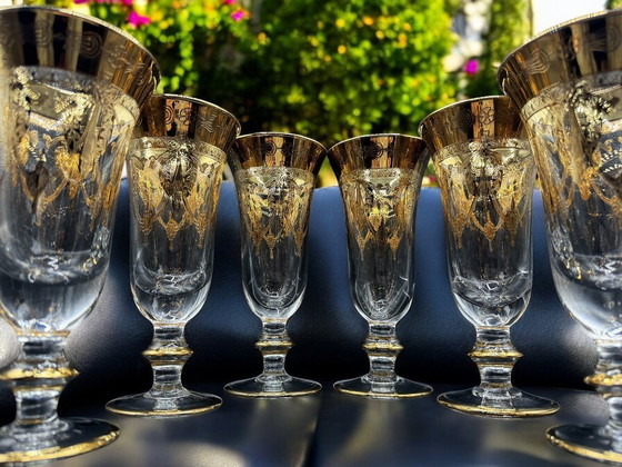 Image 1 of SC Line Art Glassware – Set of 6 crystal glasses decorated in 24k gold 