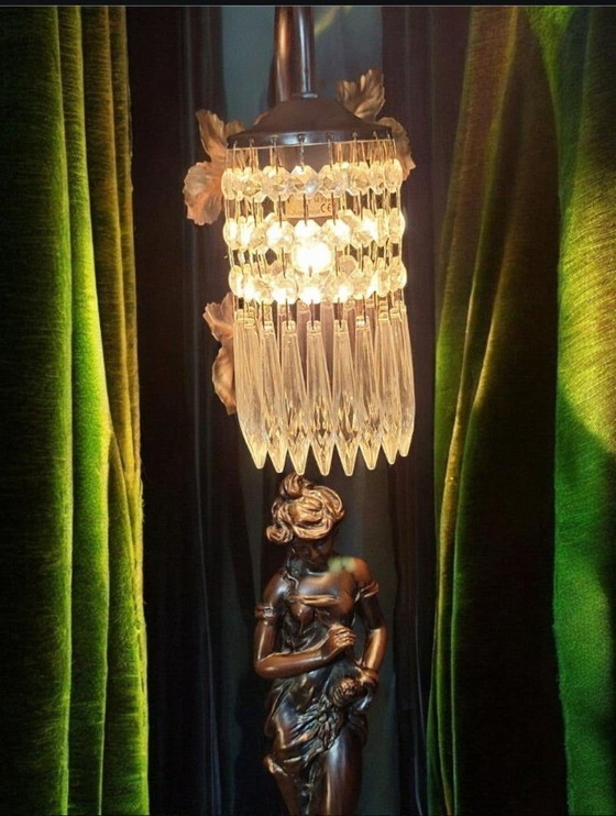Lampada in lega di zinco e cristallo – Lampade da tavolo, Metallo (photo 7 of 8)