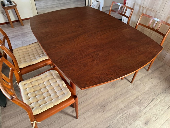 Image 1 of Tavolo da pranzo allungabile in stile vintage danese con 4 sedie