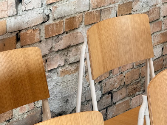 HAY Petit Standard Set of 6 - Wood/White | Daniel Rybakken, Dining chairs, Metal, Brown (photo 11 of 15)