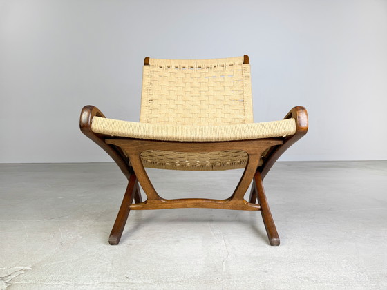 Image 1 of Sedia pieghevole di metà secolo simile alla poltrona in teak di Hans Wegner del 1960