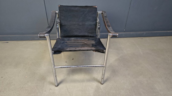 Image 1 of LC-1 Chair in black Ponyskin by Le Corbusier for Cassina 1970s