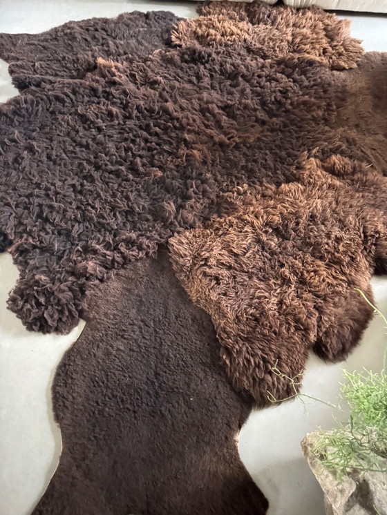 Image 1 of Huge, completely handmade vintage sheepskin rug