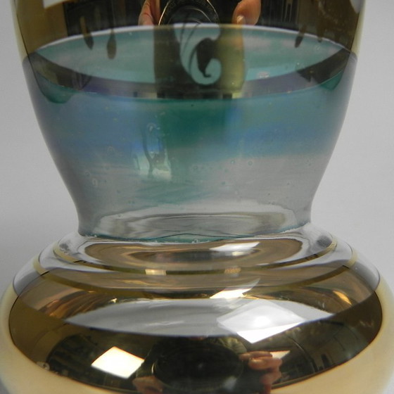 Image 1 of Glass vase with gilded decorations, Belgium, 1930s