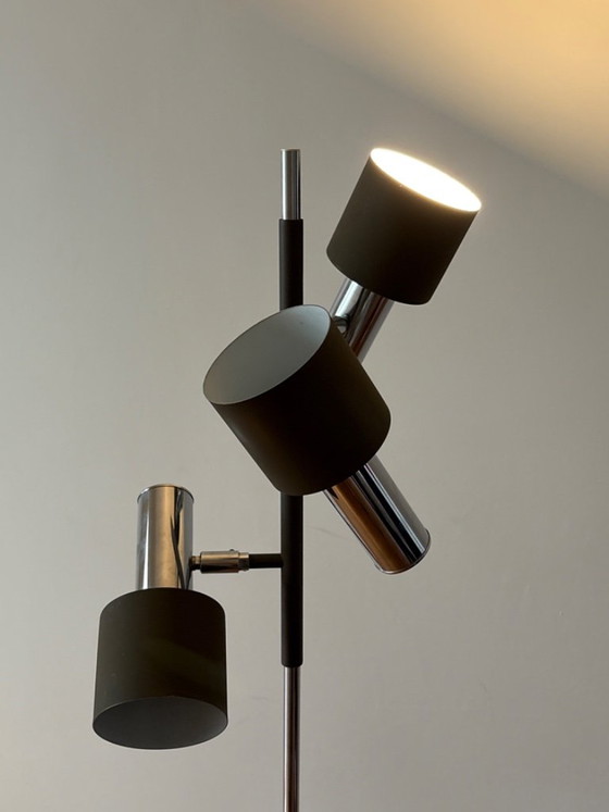 Lampada da terra retrò originale con tre faretti degli anni '70/'80, Lampade da terra, Metallo, Argentato (foto 15 di 18)