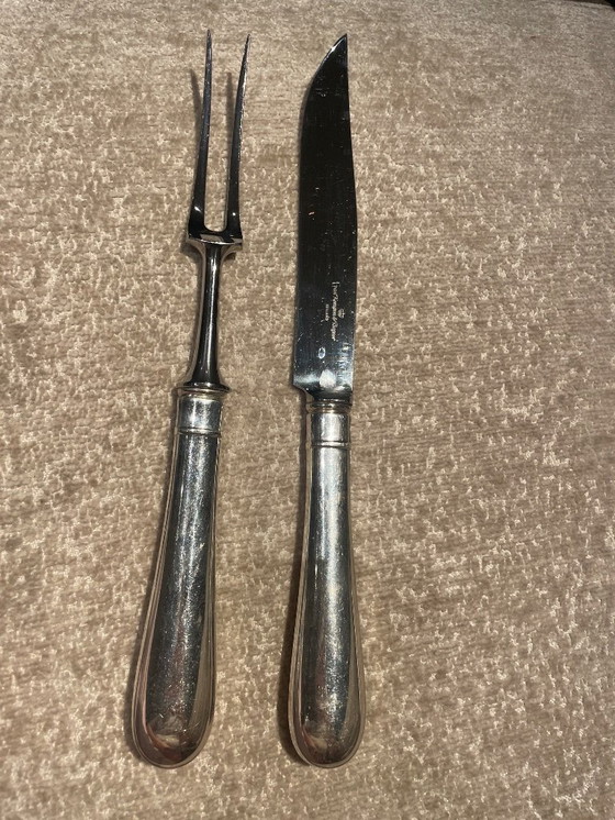 Image 1 of Van Kempen en begeer Hollands glad  voorsnijcouvert 2 delig zilver 