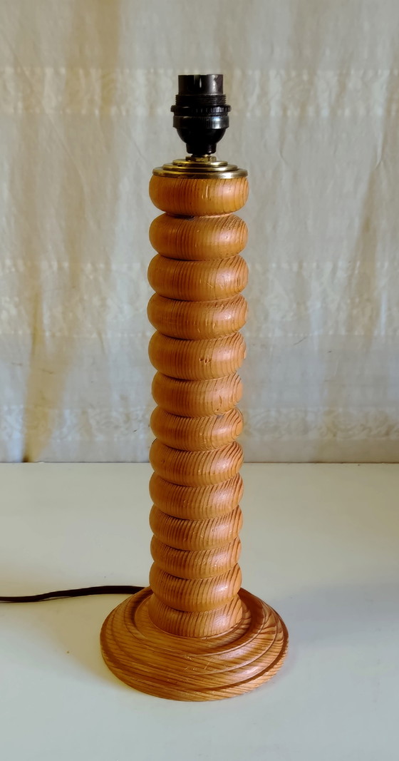 Pied de Lampe à Poser en Bois Massif Style Scandinave - Mid. XXeme – Wood (photo 3 of 8)