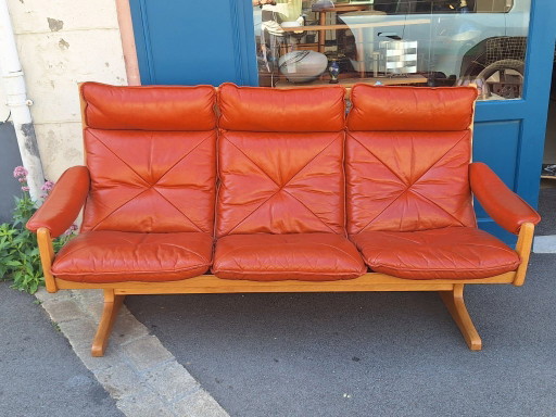Banquette scandinave en bois et cuir par Soda Galvano pour Liebe Mobel