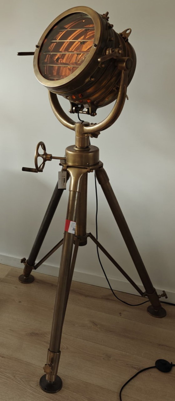 Image 1 of Eichholtz Royal Master Sealight | Luxe Maritieme Vloerlamp in Vintage Messing