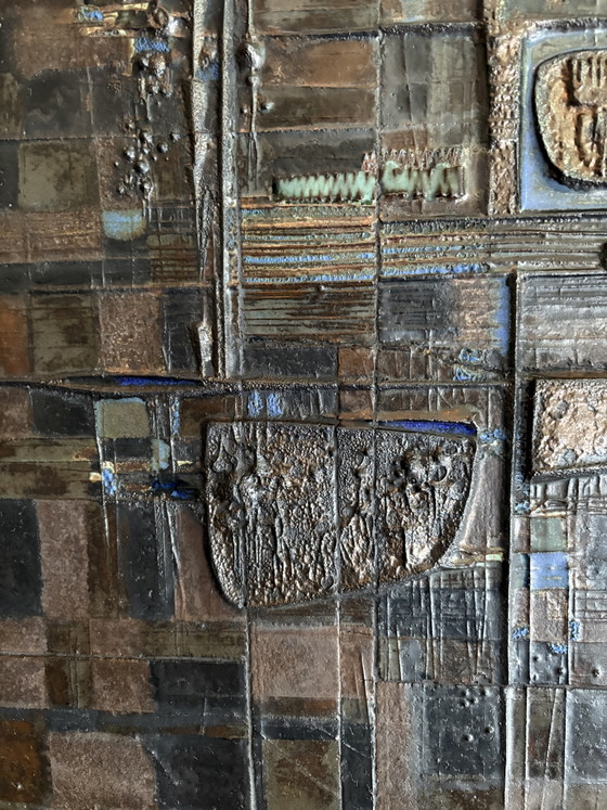 Brutalist Ceramic Relief Panel – Wall decoration (photo 3 of 6)