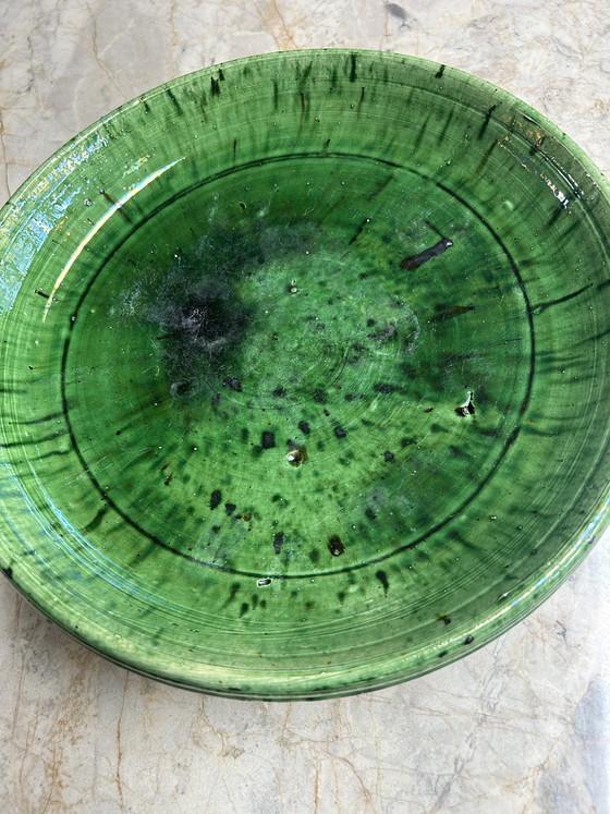 Image 1 of Beautiful Handmade Tamegroute Bowl – Moroccan Pottery – 35cm