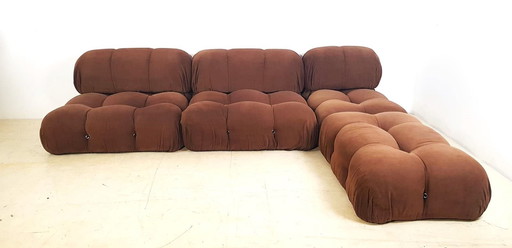 Mario Bellini Camaleonda modulaire sofa in bruin fluweel van C&B Italië 1970