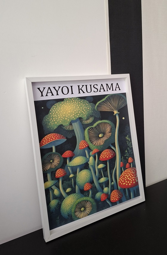 Yayoi Kusama stampa originale incorniciata. – Stampe artistiche, Glass, Mdf (photo 3 of 5)