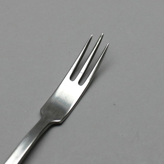 Image 1 of Folke Arström (1907-1997) - Gense Sweden - model Facette - 18-8 stainless steel - set van 6 lepels en 6 vorken (12x) 