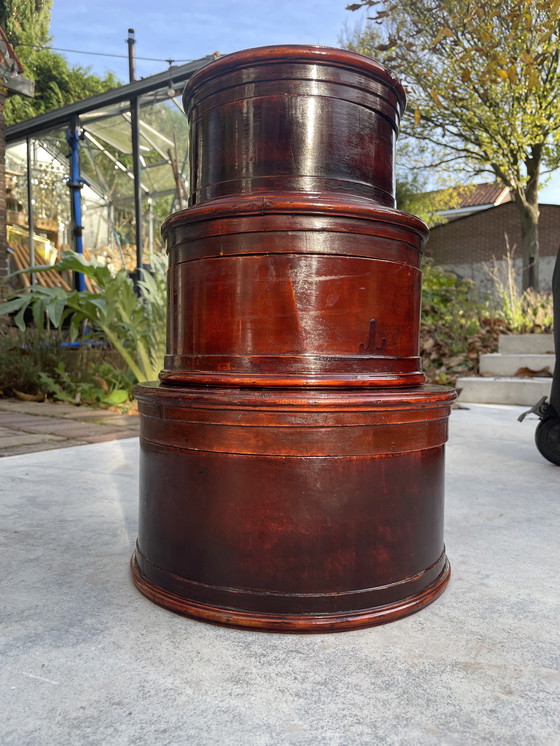 Image 1 of Juego de 3 sombrereras antiguas de laca japonesa